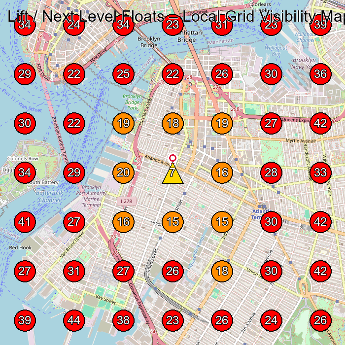 Lift / Next Level Floats GeoGrid visibility map for Wellness Center in Brooklyn